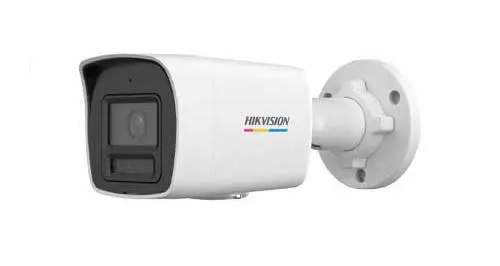 Camara Hikvision tipo bala de 4MP, lente de 2.8mm, Smart Hybrid Light, con H.265+, con microfono incorporado con IP67