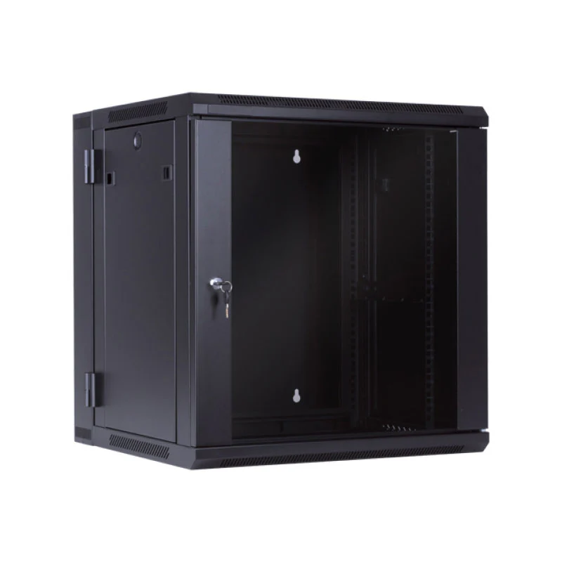 Gabinete 12 RMS 550mm de profundidad, abatible, color negro, marca Linkbasic