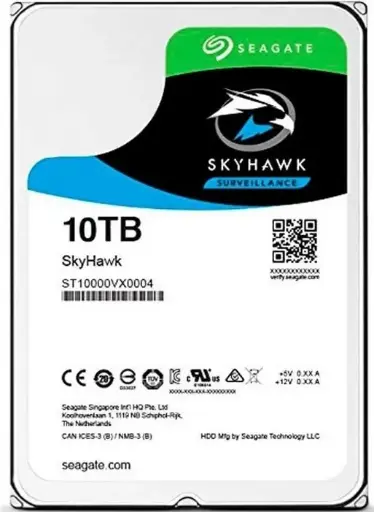 [ST10000VX0004] Disco duro Seagate línea Skyhawk, capacidad de 10 TB, conexión SATA III 5900RPM, especial para uso continuo 24/7