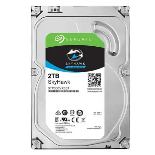 [ST2000VX003-520] Disco duro línea Skyhawk, capacidad de 2.0 TB, conexión SATA III 5900RPM, especial para uso continuo 24/7, marca Seagate